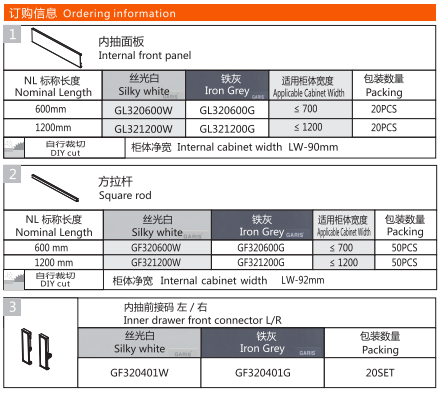 IN box Drawer Slide - BL Slim Glass Tandem (9)
